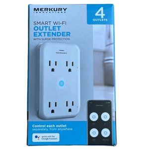 Merkury Innovations New Smart Outlet Extender, Surge Protection, 4 Outlets